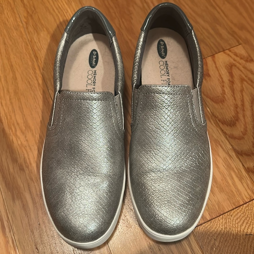 Dr. Scholl's Metallic Silver Slip-On Sneakers